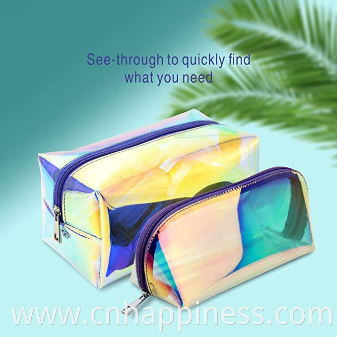 2022 Custom Logo Travel Beach Trendy Women Clear Transparent Cosmetic Makeup Bags Kit Portable Hanging Toiletry Pouch Bag Men